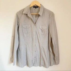 Edit by Jeanne Baker classic stripes button front